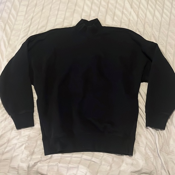 TNA Aritzia Cozy Fleece Mega Mock Sweatshirt black size 2 - Picture 3 of 7